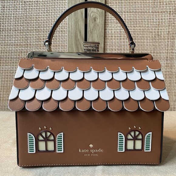 NWOT Kate Spade Gingerbread House in smooth leather - Picture 2 of 7